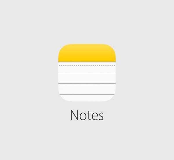 Apple: текст и рисунки в Заметках (Apple Notes Logo)