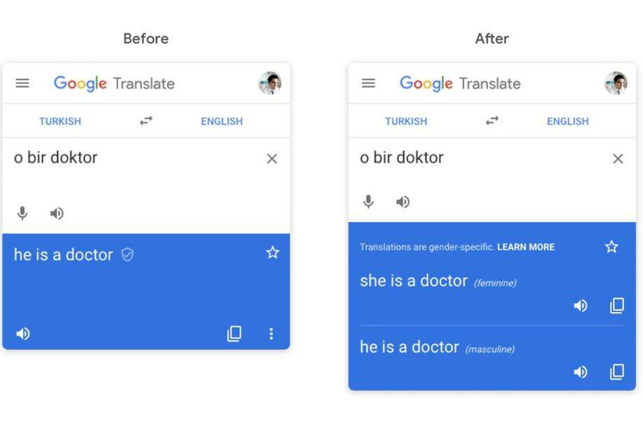 Google Translate предлагает гендерно-нейтральные переводы
