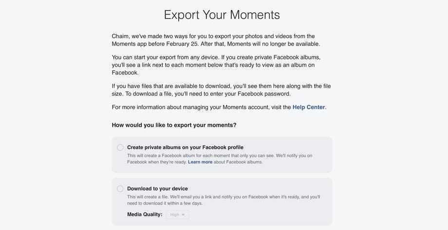 Facebook закрывает сервис для фотографий Moments