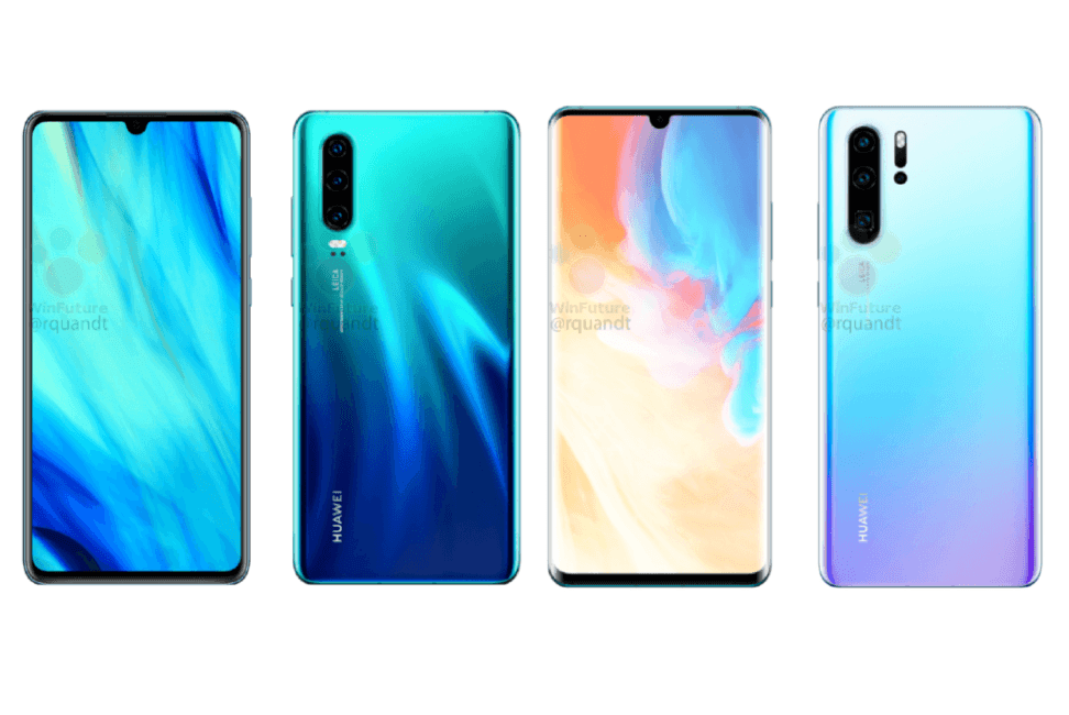 В сеть просочились рендеры Huawei P30 и P30 Pro