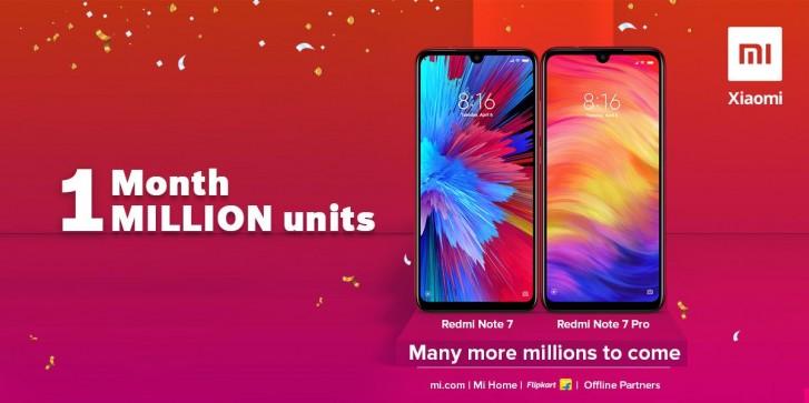 Xiaomi продала миллион устройств Redmi Note 7 и Note 7 Pro в Индии за месяц