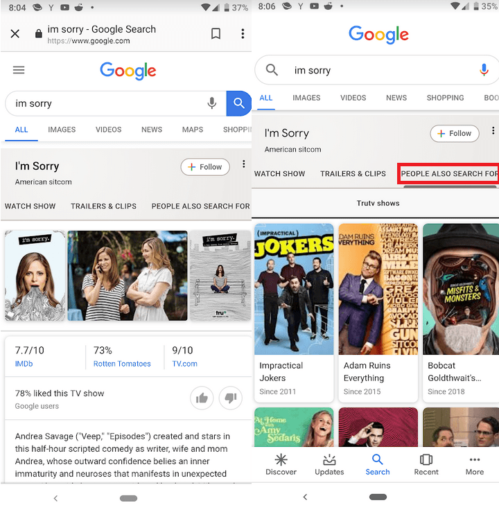 Google обновила карточки результатов поиска: Material Design, дополнительная информация и больше вкладок