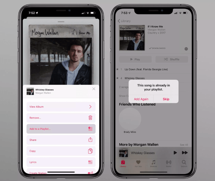 iOS 13: В Apple Music появится предупреждение при попытке добавить в плейлист дубликат песни