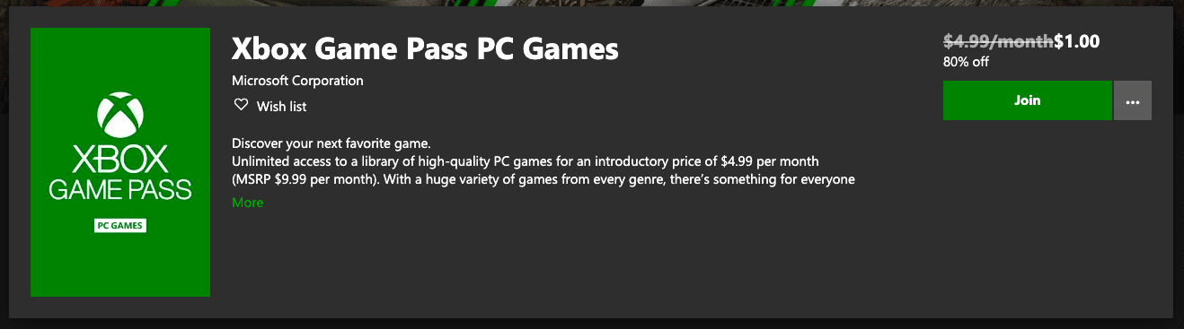 Сервис Xbox Game Pass теперь официально доступен на ПК за 5 долларов в месяц