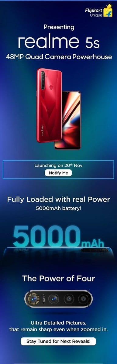 Realme опубликовала официальный тизер смартфона Realme 5s
