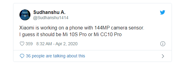 Xiaomi работает над смартфоном с камерой имеющей 144 MP 167548_o Xiaomi работает над смартфоном с камерой имеющей 144 MP
