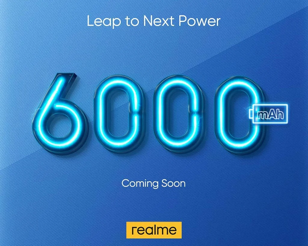 Realme тизерит новый смартфон с огромной батареей на 6000 мАч