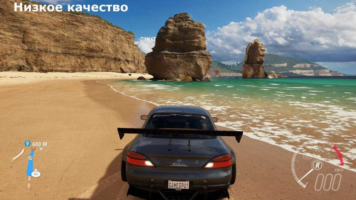 Автомобиль на пляже в игре Forza Horizon 3 вид сзади