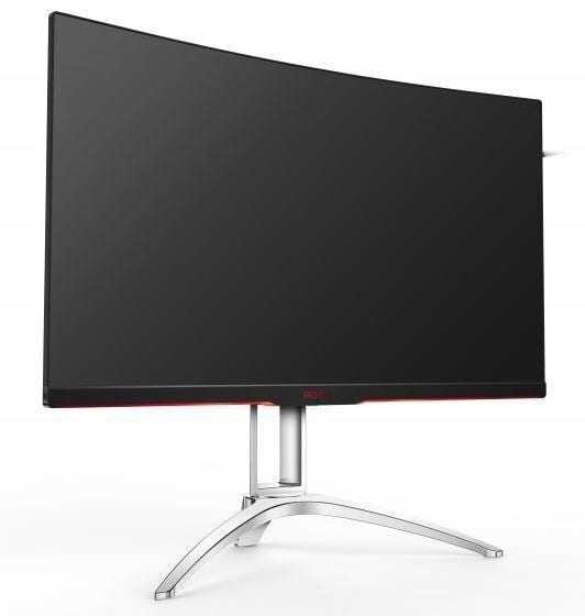 Изогнутый игровой монитор на подставке