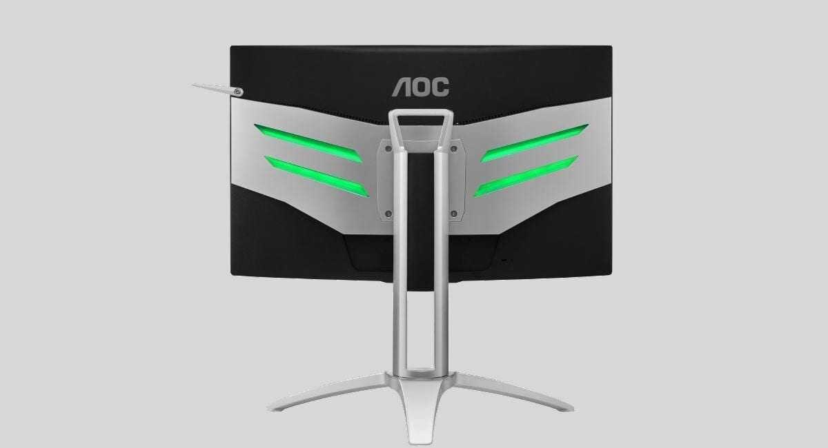 Задняя часть монитора с подсветкой и логотипом