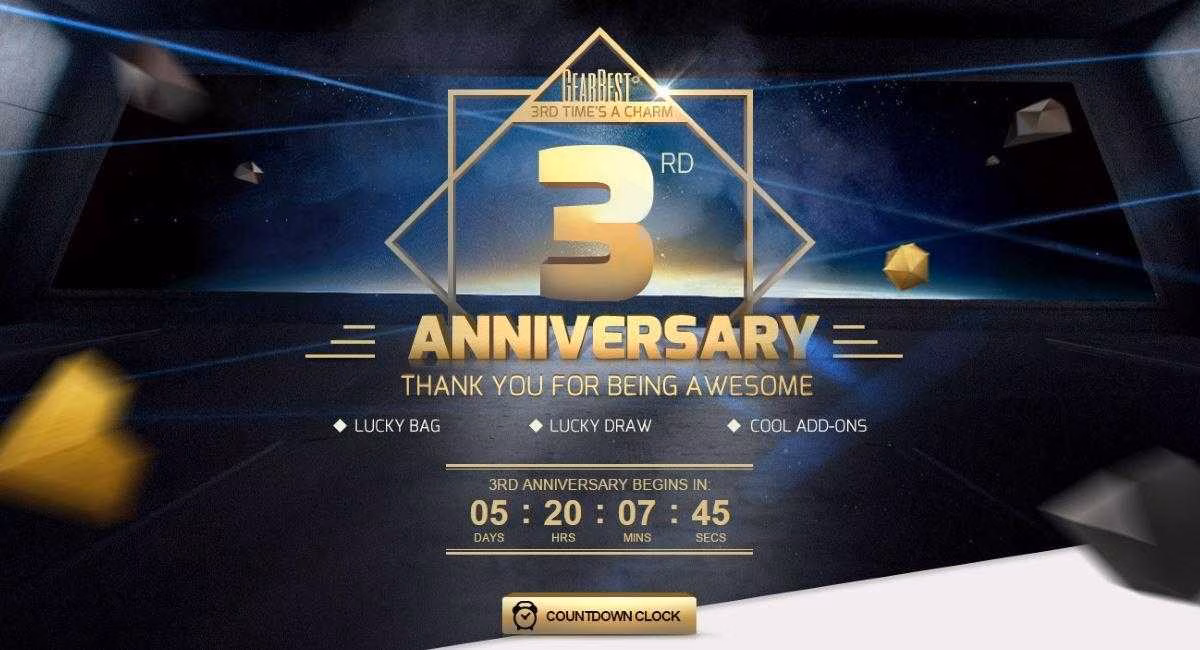 GearBest отмечает юбилей. 3 года на рынке 1 gearbest 3 year title
