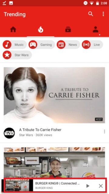 Google тестирует изменения пользовательского интерфейса для YouTube Android 7 New floating bar on bottom of YouTube includes Play or Pause options...