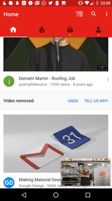 Google тестирует изменения пользовательского интерфейса для YouTube Android 8 and replaces current picture in picture theme