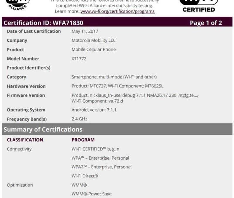 Сразу семь смартфонов Motorola проходят сертификацию одновременно 11 Motorola