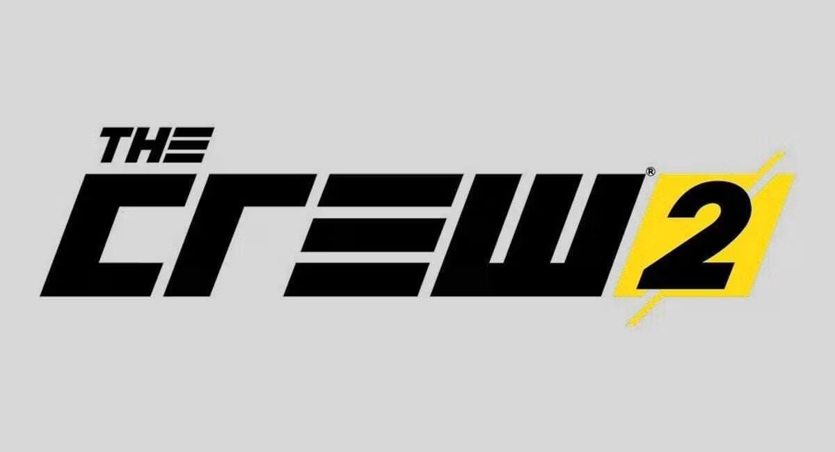 Логотип игры The Crew 2 на сером фоне