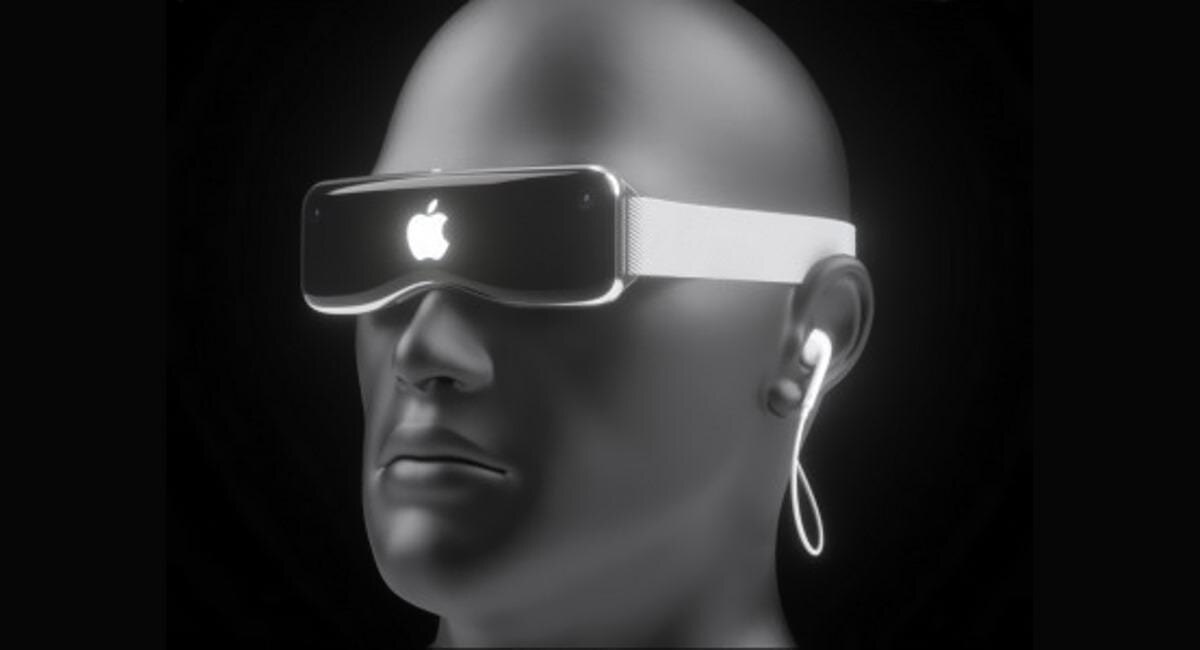 Мужчина в очках виртуальной реальности Apple