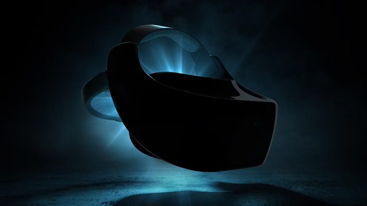 Черный автономный VR-шлем HTC Vive Focus с яркой подсветкой