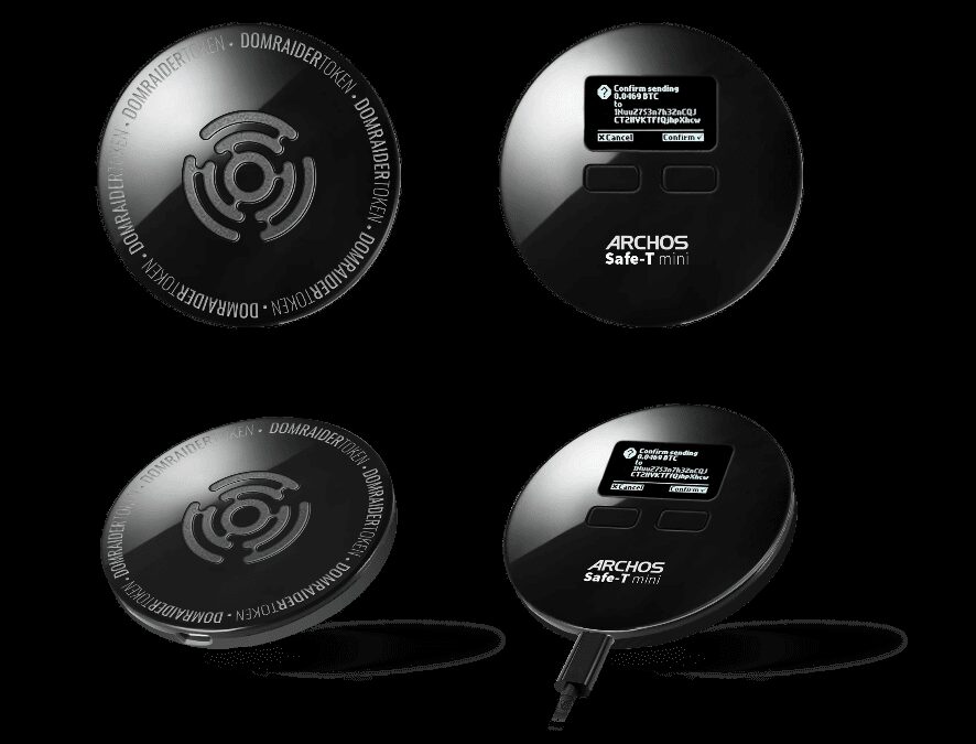 Круглое устройство ARCHOS Safe-T mini для криптокошельков