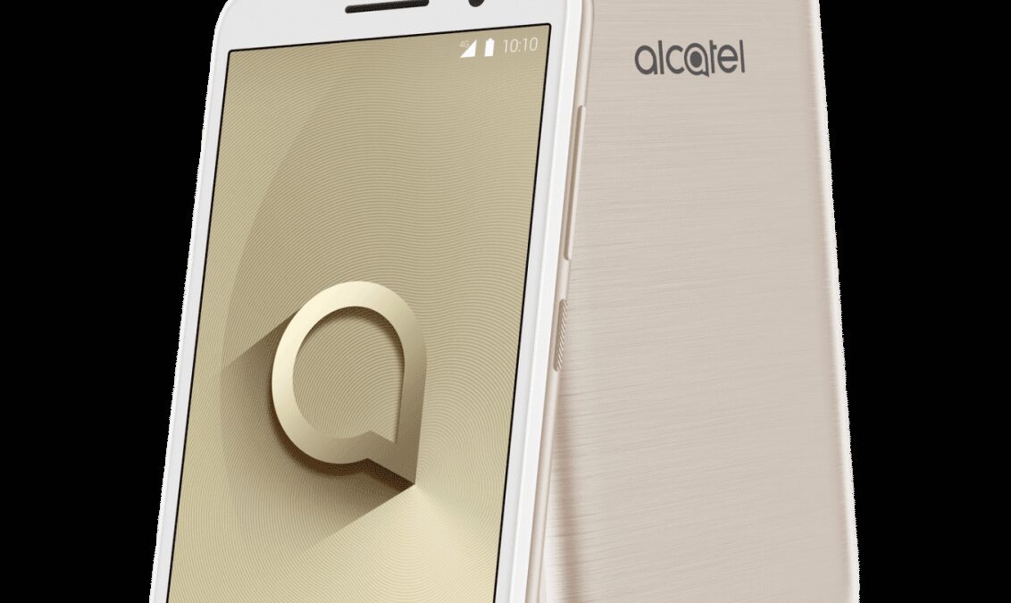 Передняя и задняя части смартфона Alcatel 1 на Android Go белого цвета