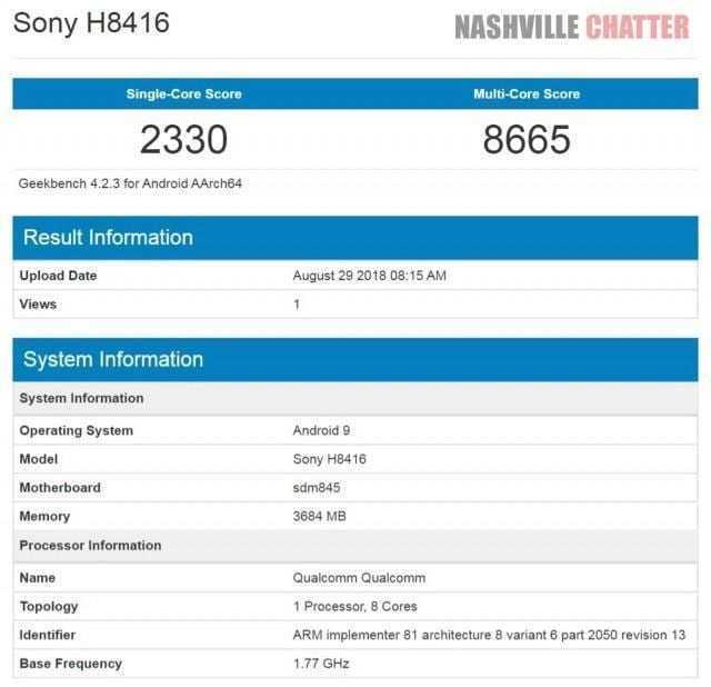 Sony Xperia XZ3 засветился в бенчмарке (gsmarena 002)