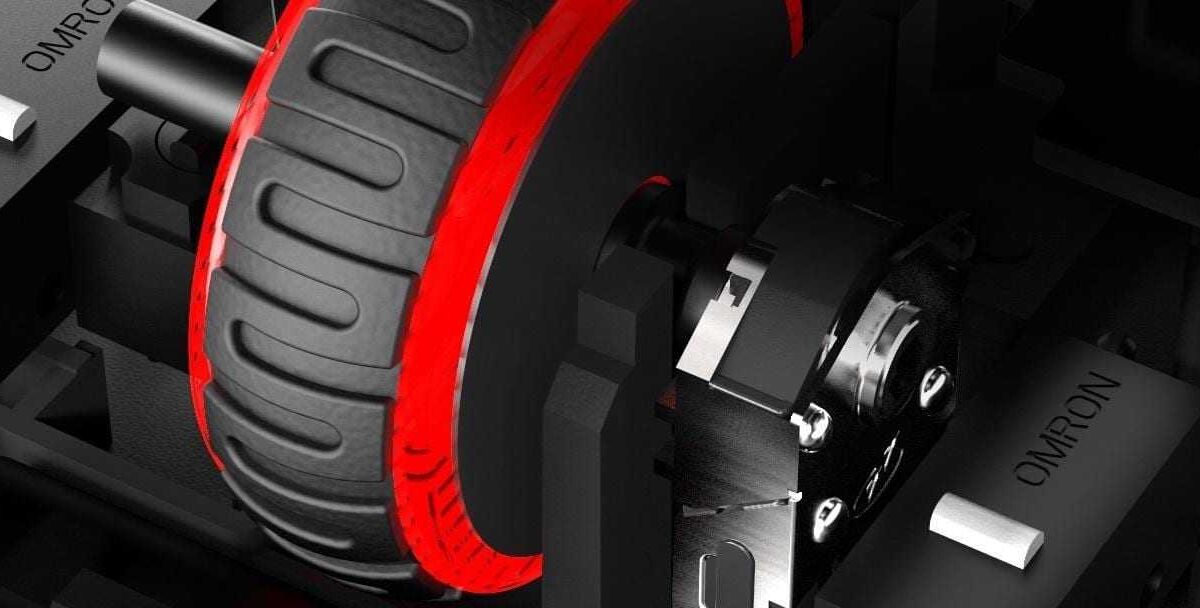 Вид внутренней части игровой мыши HyperX Pulsefire FPS крупным планом