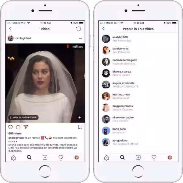 instagram is testing tagging friends in videos