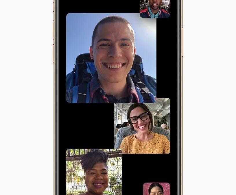Видео вызов на iPhone с четырьмя участниками