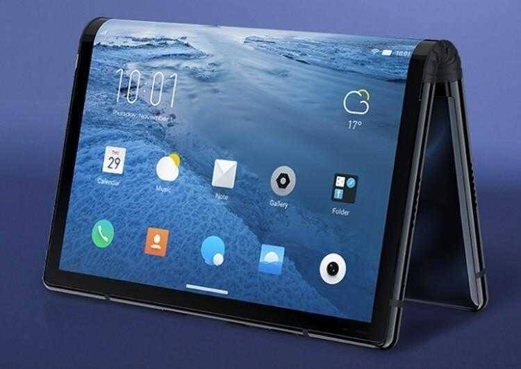 Royole представила первый в мире складной смартфон 1 Складной смартфон Royole в разложенном виде интерфейс акцент