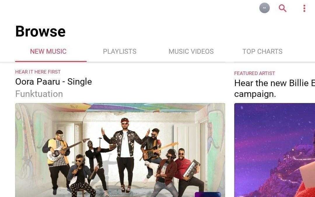 Экран с разделом браузера и музыкой на Android планшете