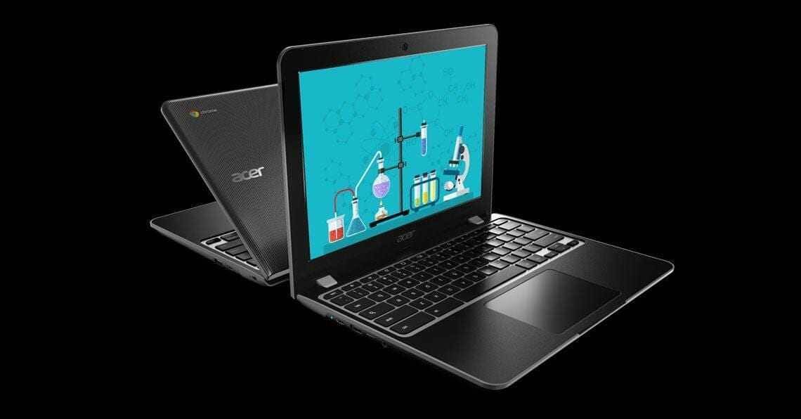 Acer анонсировала два 12-дюймовых Chromebook для школьников 5 Два ноутбука Acer Chromebook для учебных целей на черном фоне