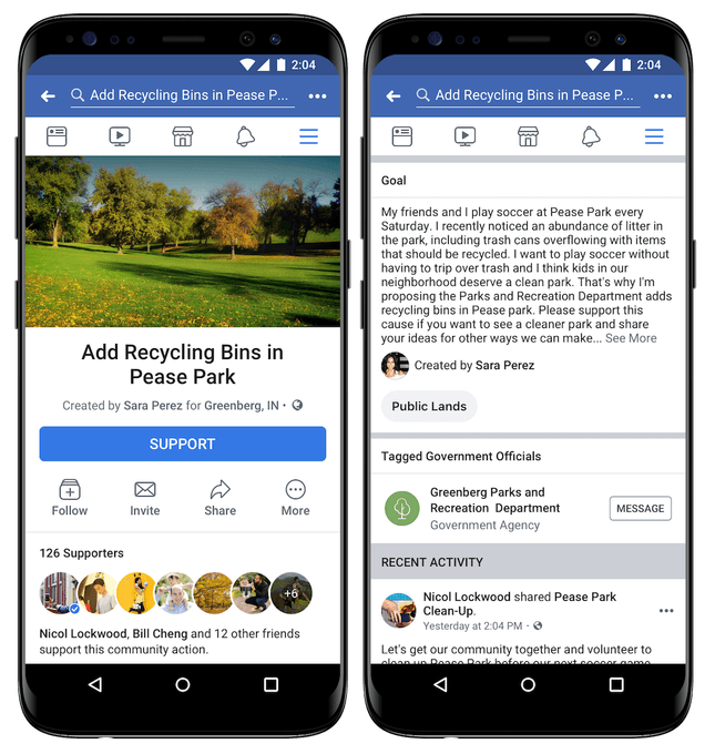 В Facebook теперь есть петиции | Изображение 7 В Facebook теперь есть петиции (Facebook Community Actions Screenshot)