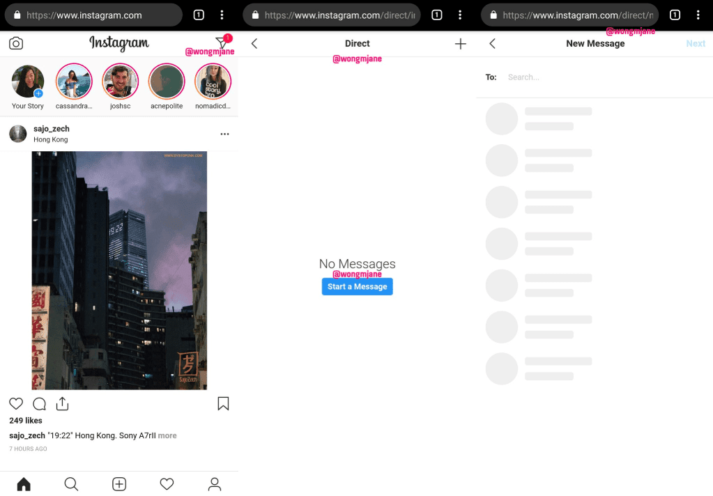 Instagram тестирует личные сообщения в браузере (Screen Shot 2019 02 12 at 2.27.07 PM.0 1)