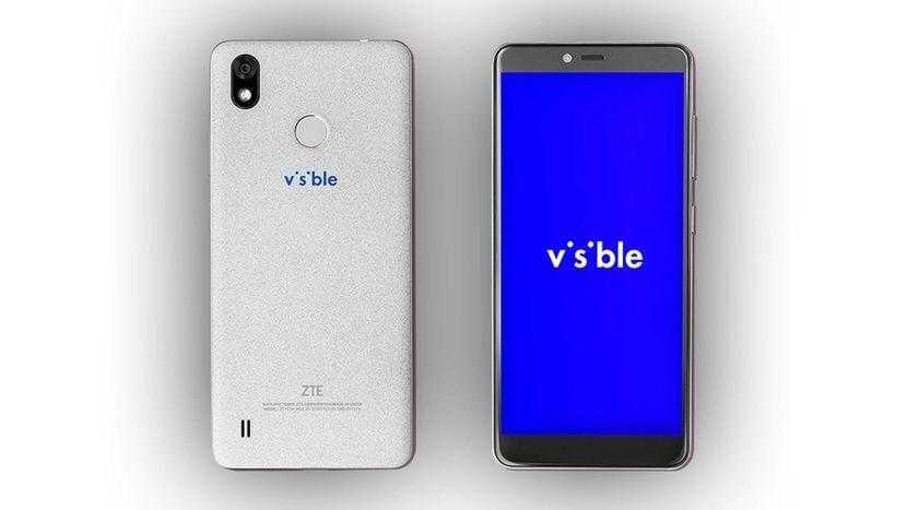 Задняя и передняя части ZTE Visible R2 смартфона синий дисплей