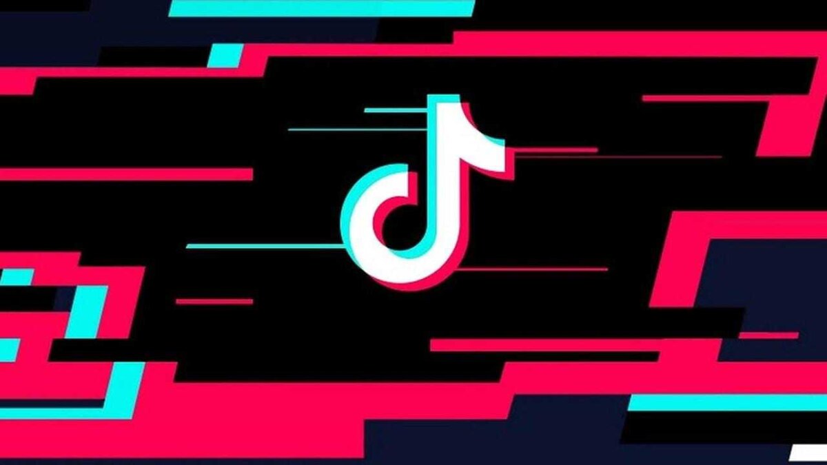 Логотип TikTok с фоном в стиле неоновых линий