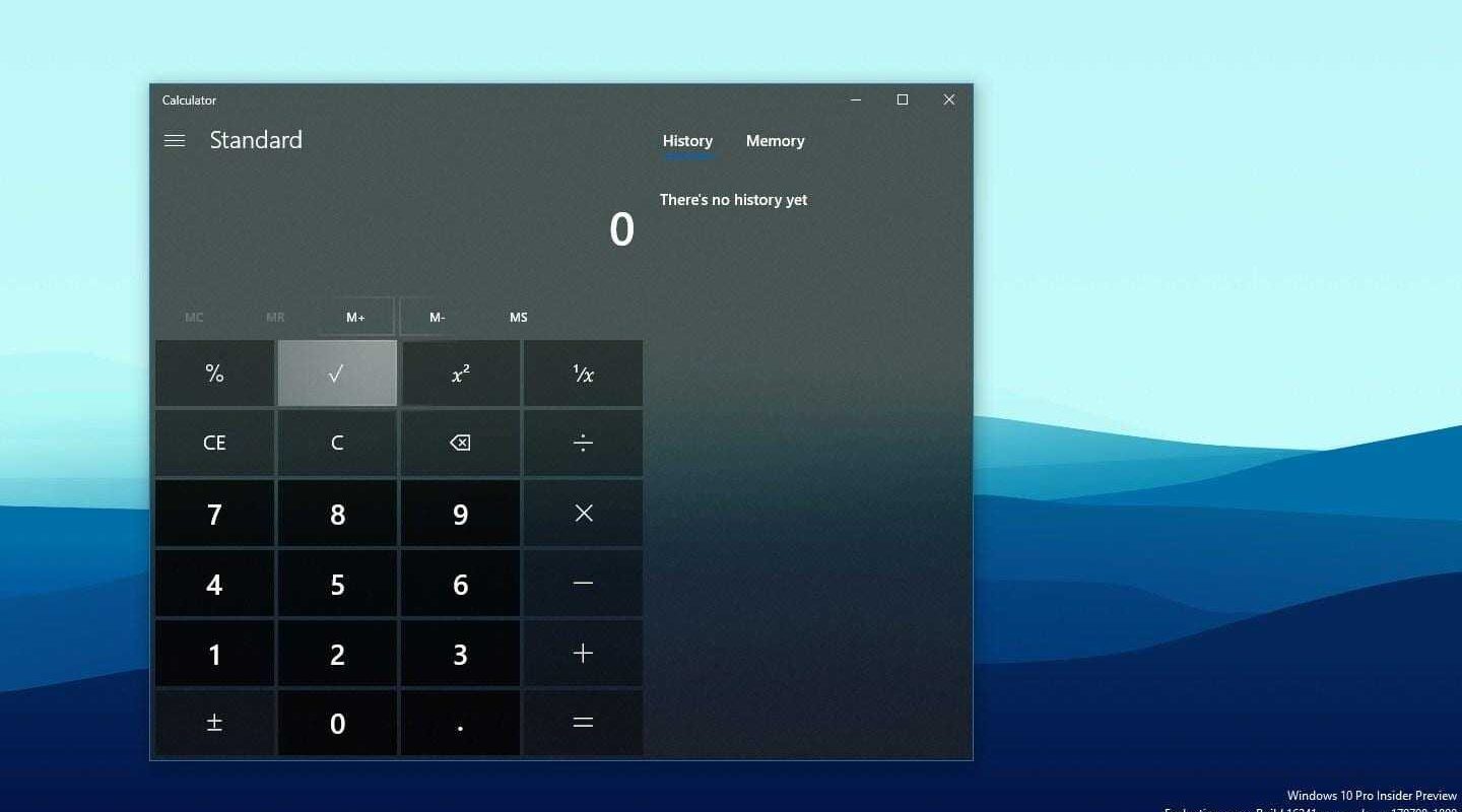 calculator acrylic light fluent design