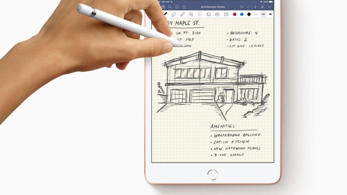 new ipad mini apple pencil with hands drawing 03162019