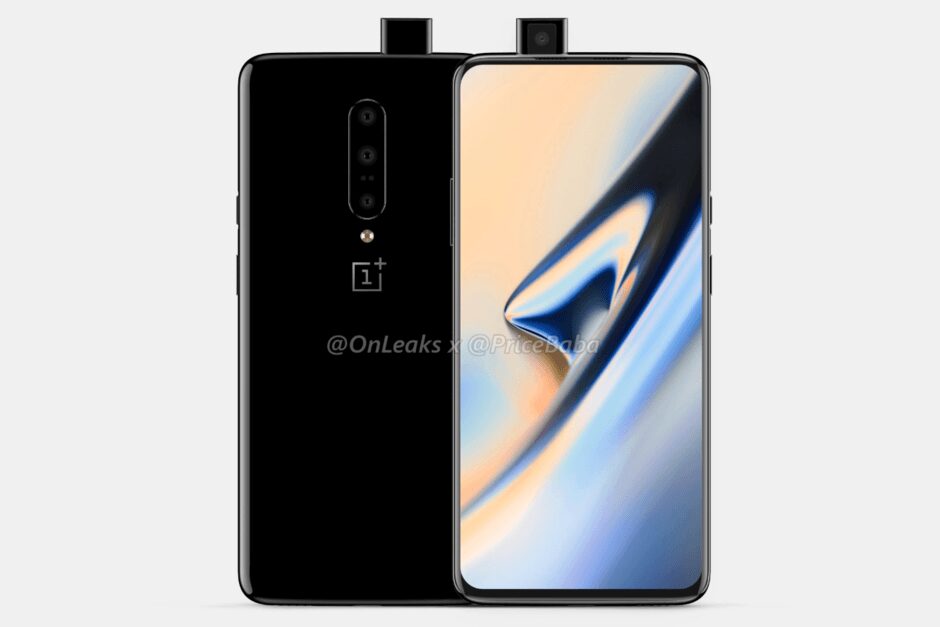 Смартфон OnePlus с тремя вертикальными камерами и дисплеем