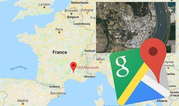 Изображение карты Google Maps с отметкой рекламного блока