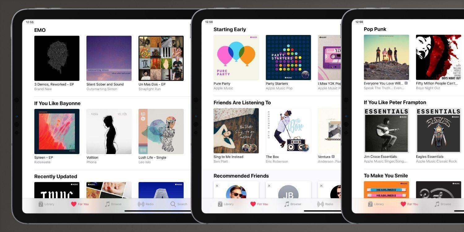 Apple сделает раздел Apple Music "Для вас" еще более персонализированным (ipad pro apple music for you)