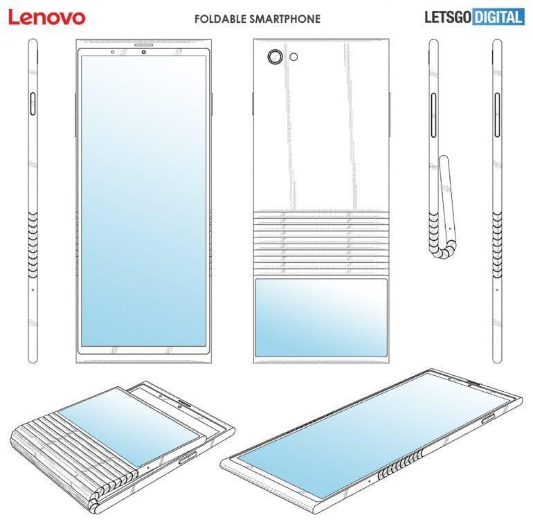 Lenovo готовит складной смартфон со вторым дисплеем (opvouwbare clamshell telefoon)
