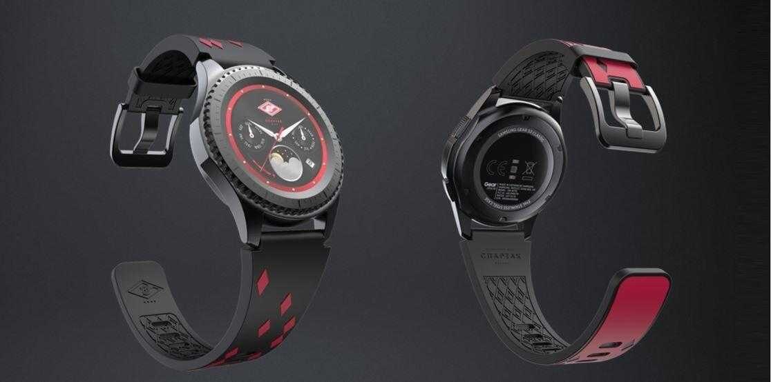 Смарт-часы Samsung Gear S3 Frontier с черным ремешком и красным акцентом