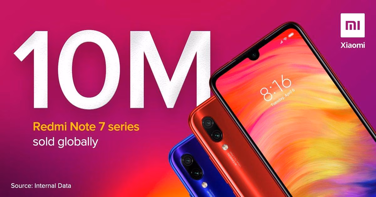 Xiaomi продала 10 миллионов устройств линейки Redmi Note 7 за 129 дней 2
