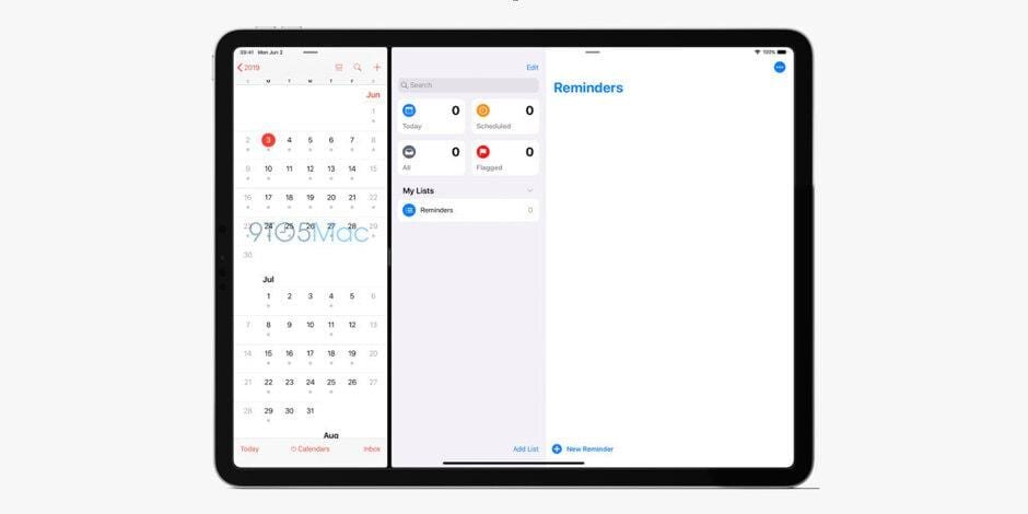 ios 13 ipad pro reminders screenshot