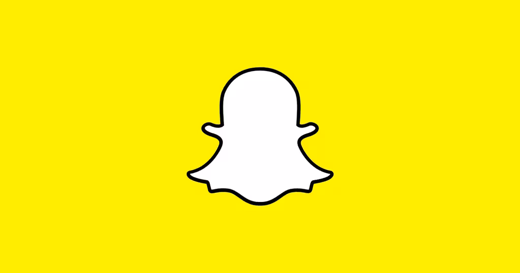 Жёлтый экран Snapchat с белым логотипом приложения крупным планом