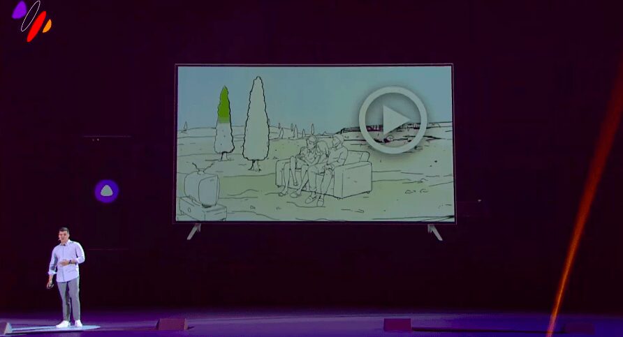 Рекламный экран с изображением умного дома Яндекс Модуль