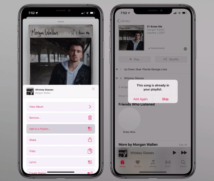 iOS 13: В Apple Music появится предупреждение при попытке добавить в плейлист дубликат песни (snimok jekrana 2019 06 05 v 9.57.25)