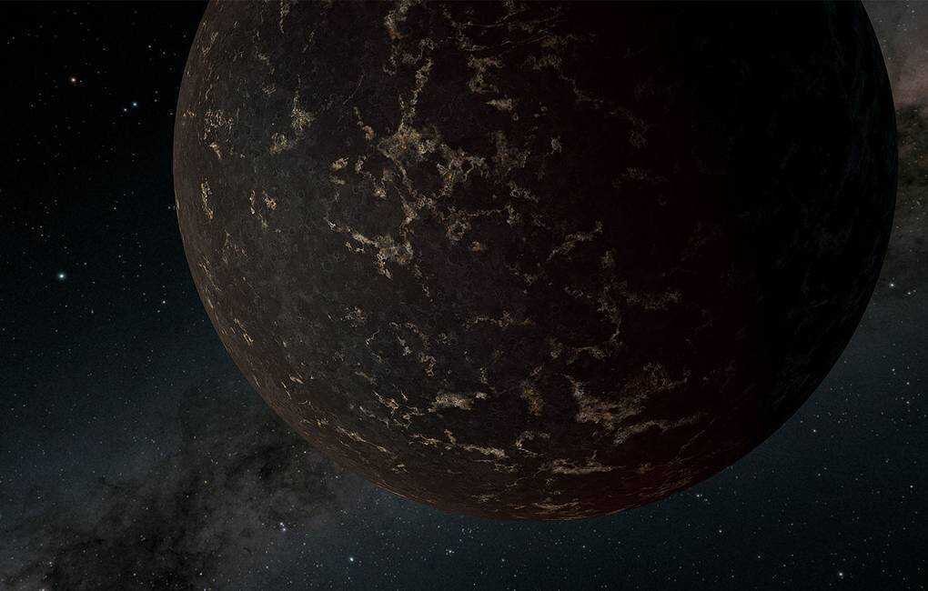 Космический пейзаж с планетой и звездами