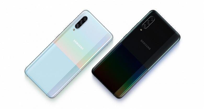 Samsung Galaxy A90 5G два цвета задняя панель с тремя камерами