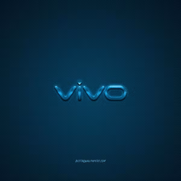 vivo logo blue shiny logo vivo metal emblem wallpaper for vivo smartphones blue carbon fiber texture 1