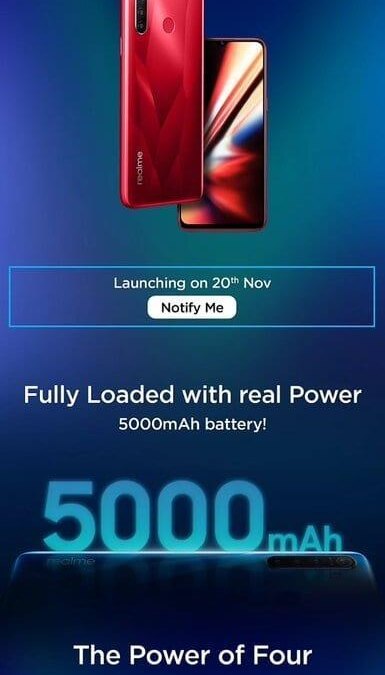 Realme опубликовала официальный тизер смартфона Realme 5s 5 2019 11 15 10 27 43